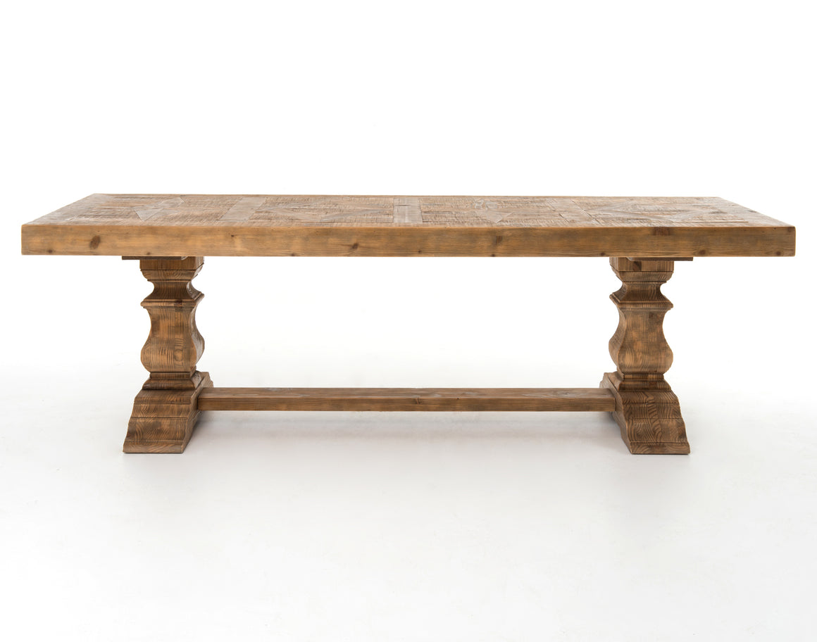 Castle 98" Dining Table - Bleached Pine