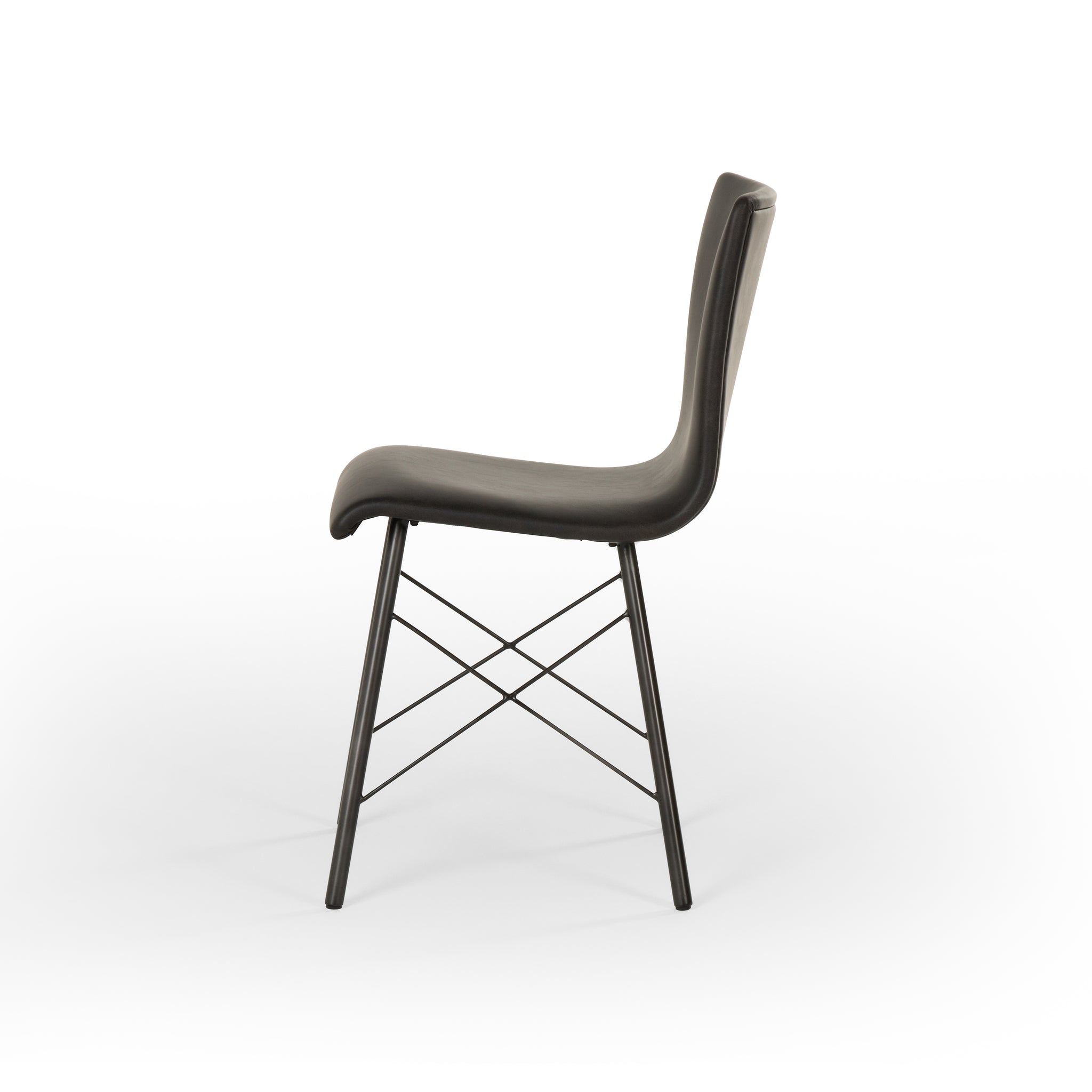 Diaw Dining Chair Distressed Black Scenario Home