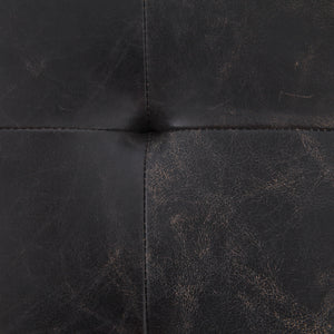 Oxford Leather Tufted Coffee Table - Black