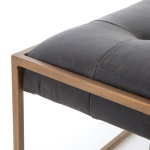 Oxford Leather Tufted Coffee Table - Black