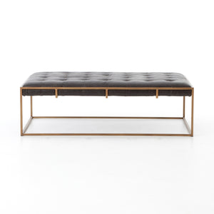 Oxford Leather Tufted Coffee Table - Black