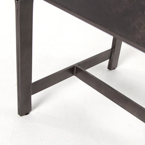 Lindy Black Leather & Iron Bench