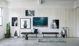 Lindy Black Leather & Iron Bench