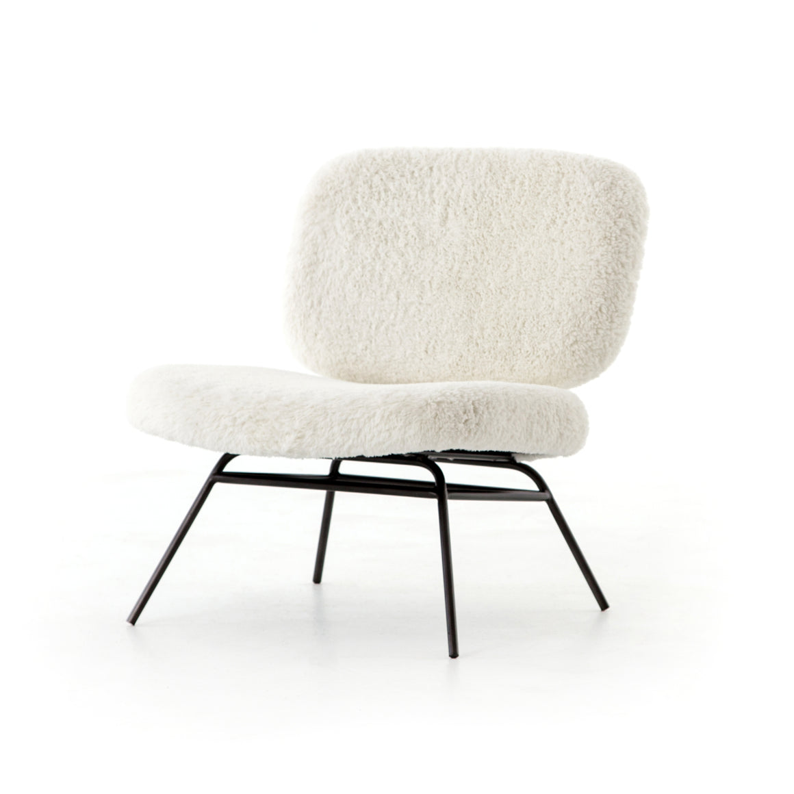 Caleb Chair - Ivory Angora Faux Shearling