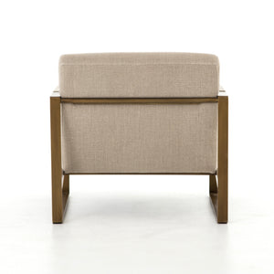 Jules Lounge Chair - Ecru & Brass