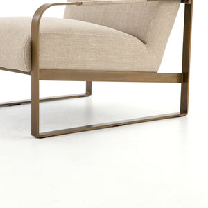 Jules Lounge Chair - Ecru & Brass