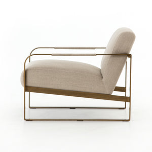 Jules Lounge Chair - Ecru & Brass