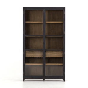 Millie Oak & Glass Cabinet - Drifted Black