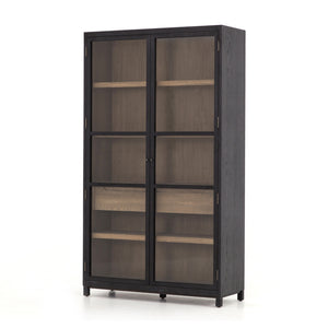 Millie Oak & Glass Cabinet - Drifted Black