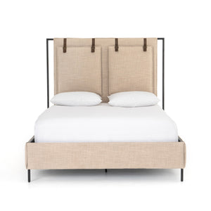 Leigh Upholstered Queen Bed - Palm Ecru