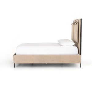 Leigh Upholstered Queen Bed - Palm Ecru