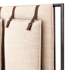 Leigh Upholstered King Bed - Palm Ecru