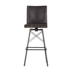 Diaw Swivel Bar Stool - Distressed Black