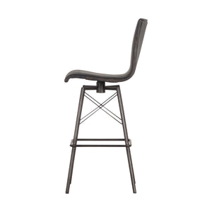 Diaw Swivel Bar Stool - Distressed Black