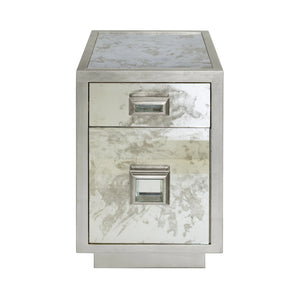 Worlds Away Cisco Storage Table - Silver Leaf