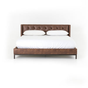 Newhall Wing Tufted King Bed - Vintage Tobacco