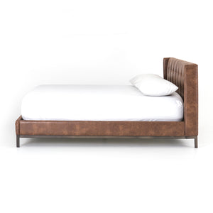 Newhall Wing Tufted King Bed - Vintage Tobacco
