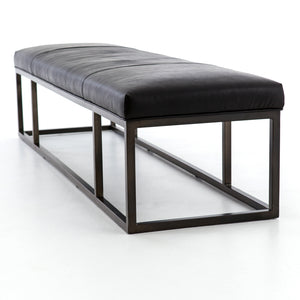 Beaumont Leather Bench - Rider Black Leather