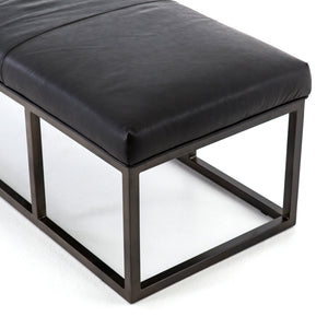 Beaumont Leather Bench - Rider Black Leather