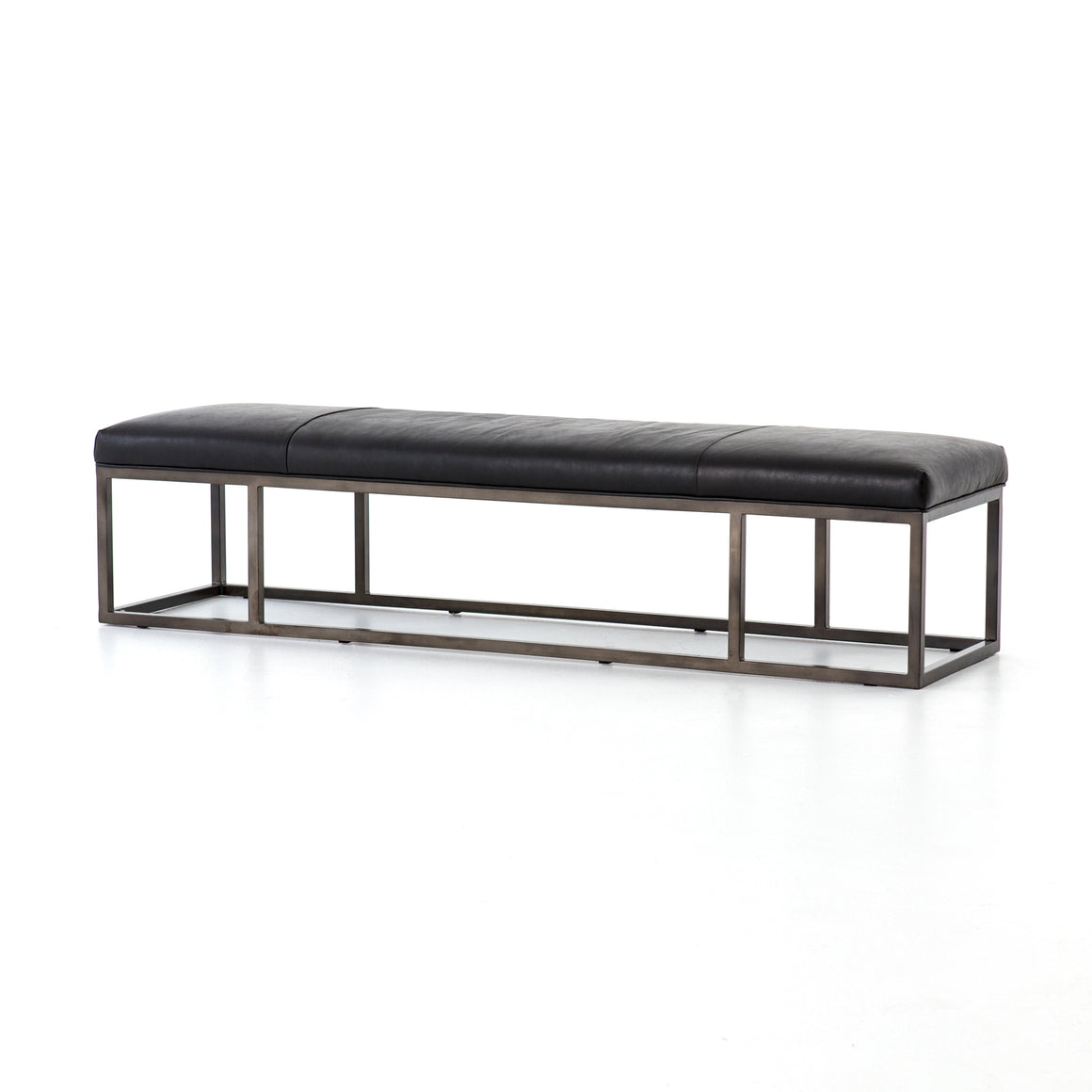 Beaumont Leather Bench - Rider Black Leather