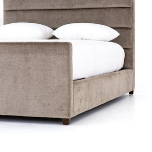 Daphne King Channel Bed - Sage Velvet