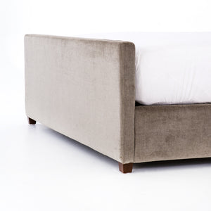 Daphne King Channel Bed - Sage Velvet