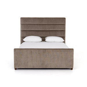 Daphne King Channel Bed - Sage Velvet