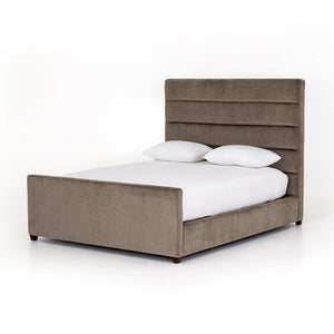 Daphne King Channel Bed - Sage Velvet