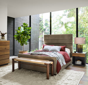 Daphne King Channel Bed - Sage Velvet