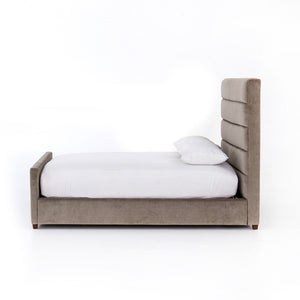 Daphne King Channel Bed - Sage Velvet