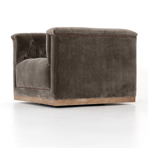 Maxx Velvet Swivel Chair - Sapphire Birch Grey