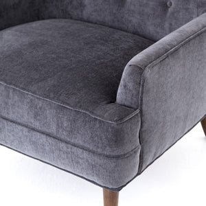 Clermont Chair-Charcoal Worn Velvet
