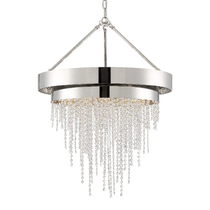 Clarksen 6 Light Polished Nickel Chandelier