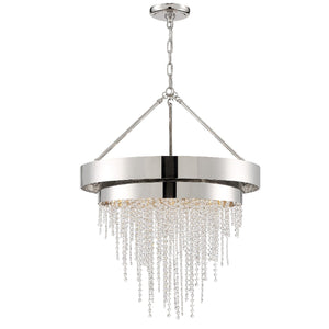 Clarksen 6 Light Polished Nickel Chandelier
