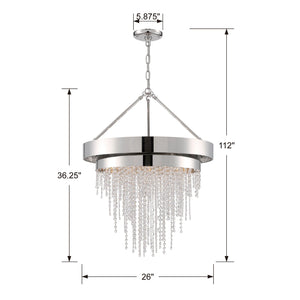 Clarksen 6 Light Polished Nickel Chandelier