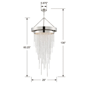 Clarksen 6 Light Polished Nickel Chandelier