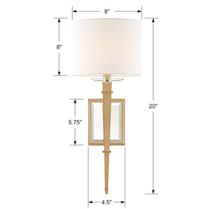 Clifton 1 Light Aged Brass Wall Mount