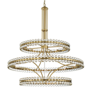 Clover 24 Light Aged Brass Chandelier