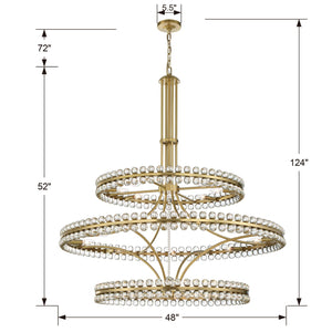 Clover 24 Light Aged Brass Chandelier