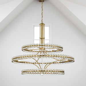 Clover 24 Light Aged Brass Chandelier
