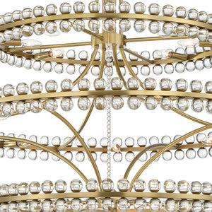 Clover 24 Light Aged Brass Chandelier