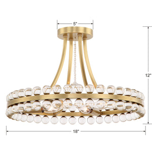 Clover 4 Light Aged Brass Ceiling Mount