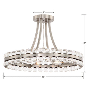 Clover 4 Light Aged Brass Ceiling Mount