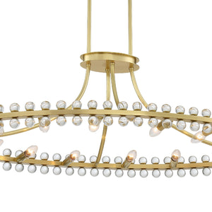 Clover 12 Light Aged Brass Chandelier