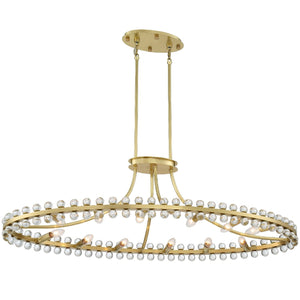 Clover 12 Light Aged Brass Chandelier