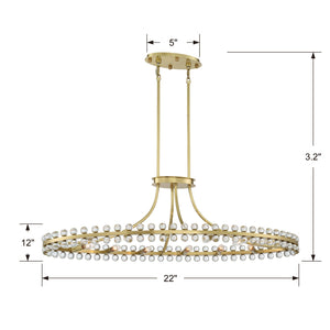 Clover 12 Light Aged Brass Chandelier