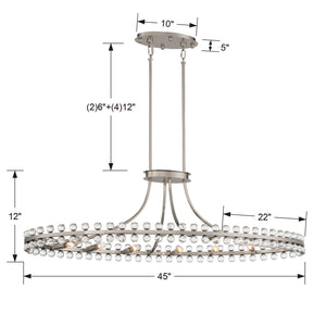 Clover 12 Light Aged Brass Chandelier