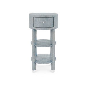 1-Drawer Round Side Table in Gray | Claudette Collection | Villa & House