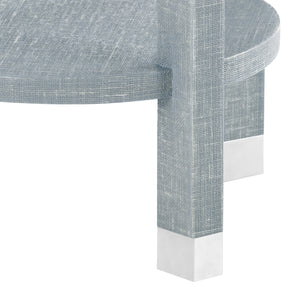 1-Drawer Round Side Table in Gray | Claudette Collection | Villa & House