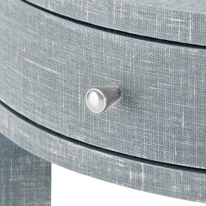1-Drawer Round Side Table in Gray | Claudette Collection | Villa & House
